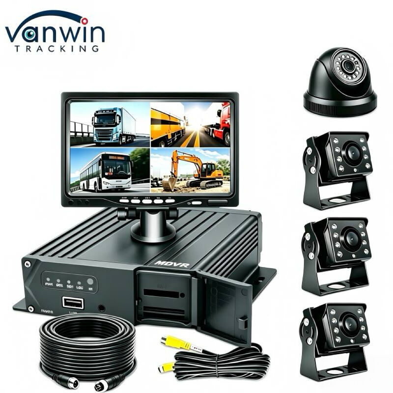 เครื่องบันทึก DVR มือถือ 4 ช่อง 1080P ที่สามารถปรับแต่งได้ 3G 4G GPS WiFi ระบบติดตามรถบัสและรถบรรทุก