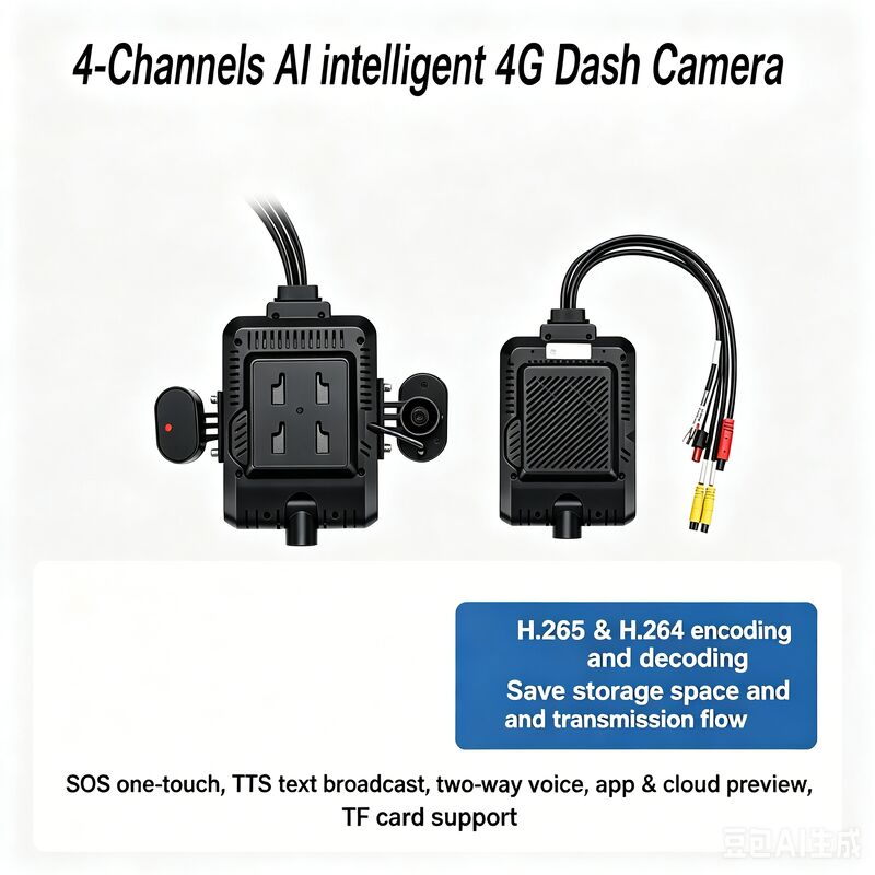 24V 4CH AI Dash Cam Kit กล้องวงจรปิดรถยนต์ DVR กับ DMS ADAS BSD กล้องด้านสําหรับรถบรรทุก / รถบัส