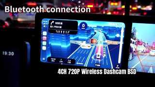Dashcam ไร้สาย 4CH 720P พร้อม IPS ขนาด 7 นิ้ว และ BSD แม่เหล็ก ชาร์จใหม่ได้ สำหรับรถบรรทุก/รถบ้าน/รถบัส